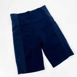 Athleta navy blue pocket biker shorts